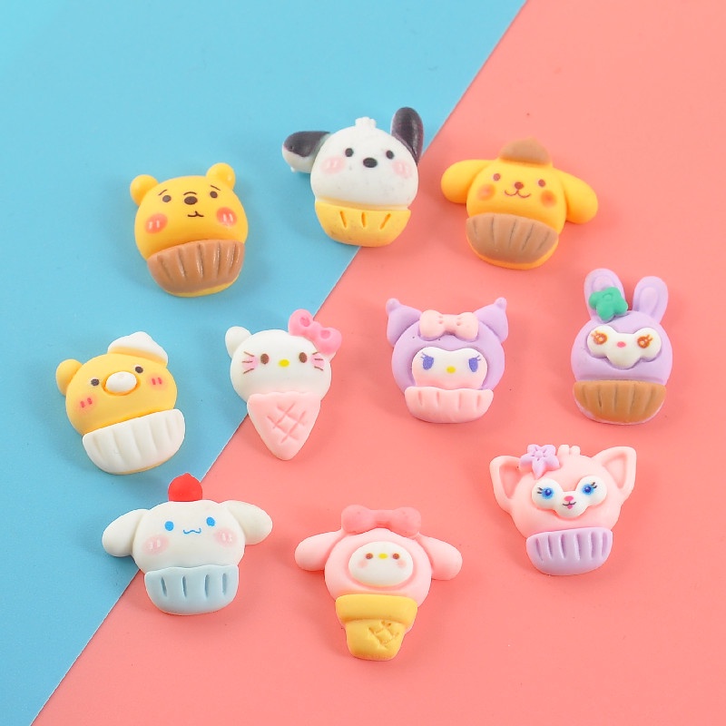 Phụ kiện trang trí hình Sanrio nhám 2-2.5cm || charm Sanrio