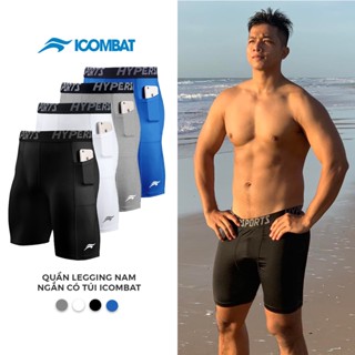 Quần legging thể thao nam ngắn có túi iCOMBAT CoolmaxTM quần giữ nhiệt Leg day gym bó cơ tăng hiệu quả tập luyện