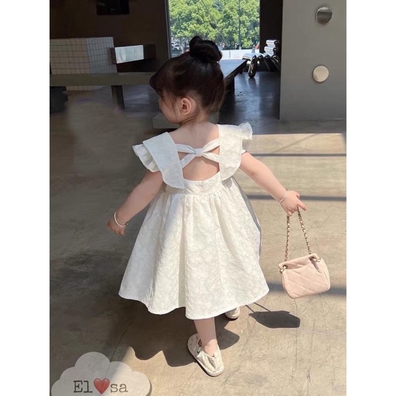 Váy sốp nhăn bồng cánh tiên bé gái 8-25kg