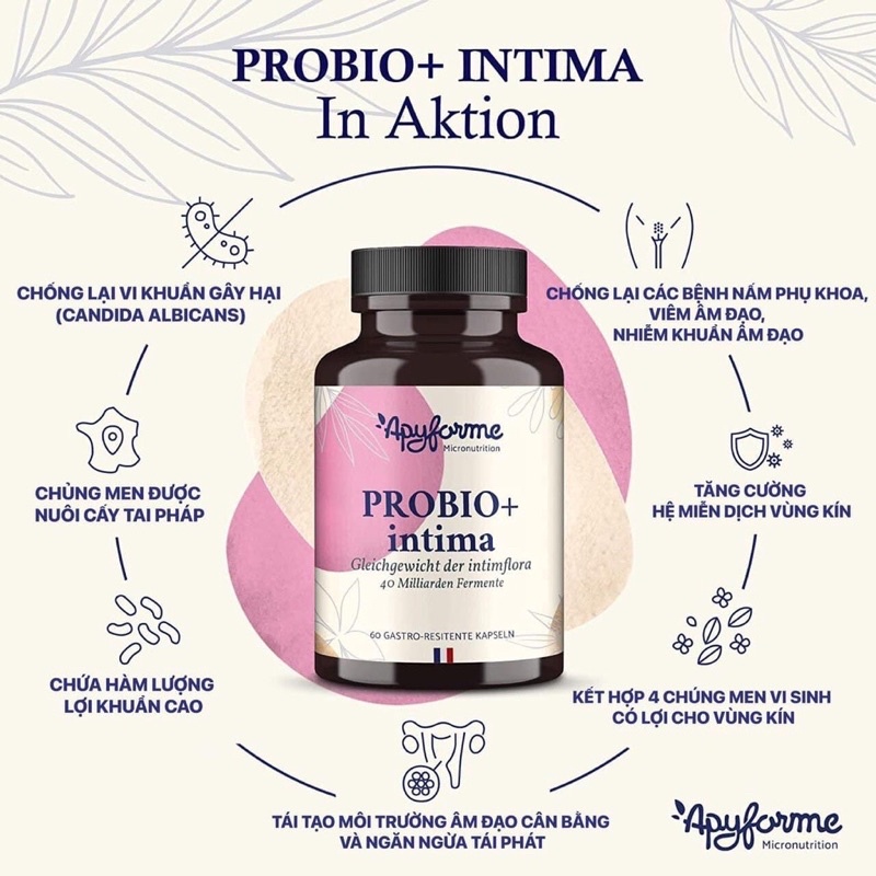 Men vi sinh Apyforme thuần chay Pháp 60 viên