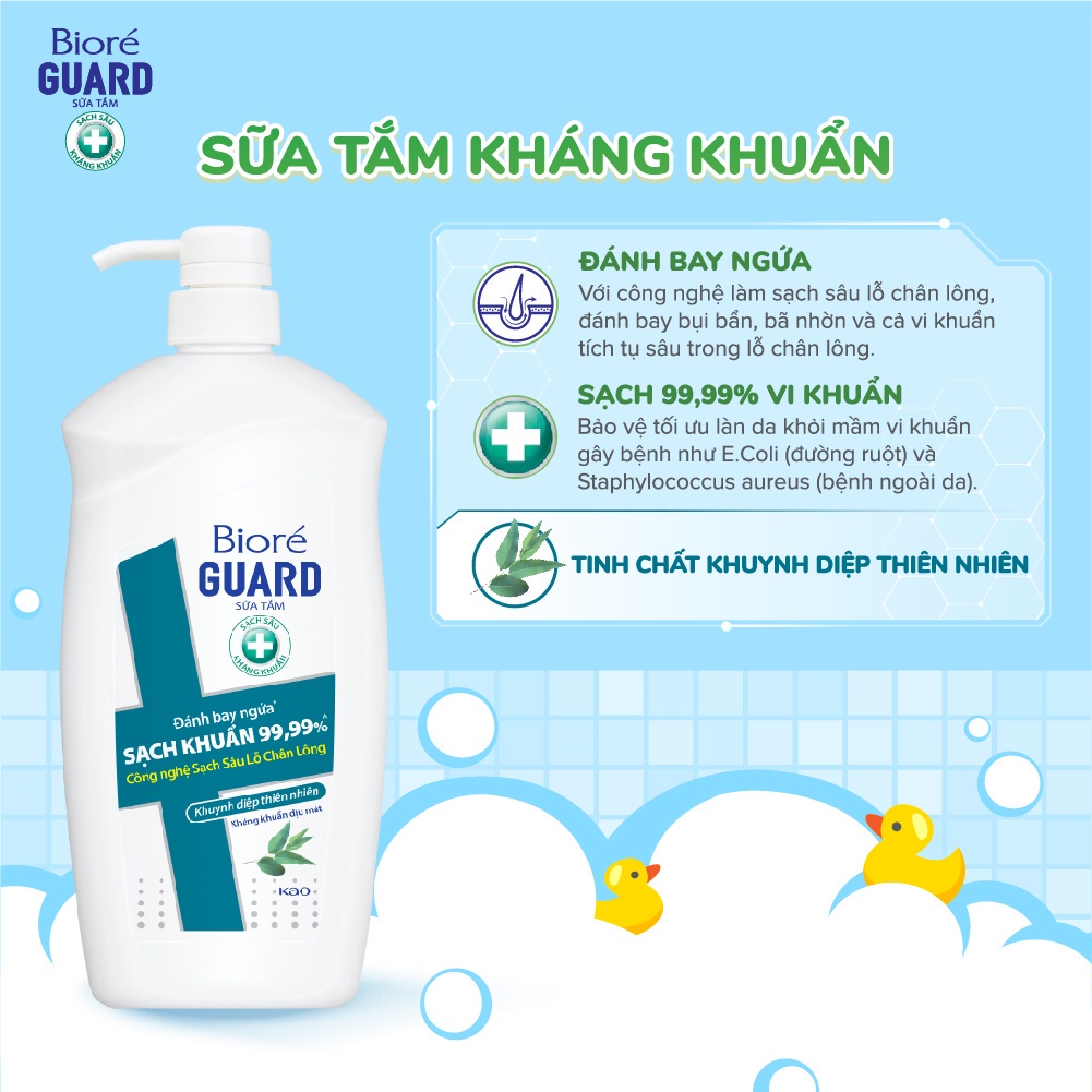 Sữa Tắm Sạch Sâu Kháng Khuẩn Khuynh Diệp Thiên Nhiên Biore Guard 800g