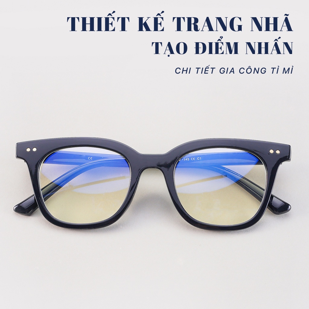 Kính gọng tròn bầu 614 LB Luxury Eyewear mắt kính cận nam nữ thời trang chống ánh sáng xanh, tia UV chất nhựa dẻo