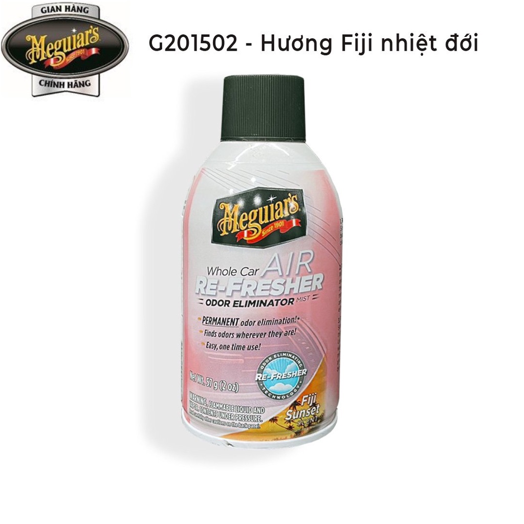 Meguiar's Khử mùi diệt khuẩn nội thất Meguiar's - Hương Fiji nhiệt đới - Air Refresher Fiji Sunset Scent - G201502, 2 oz