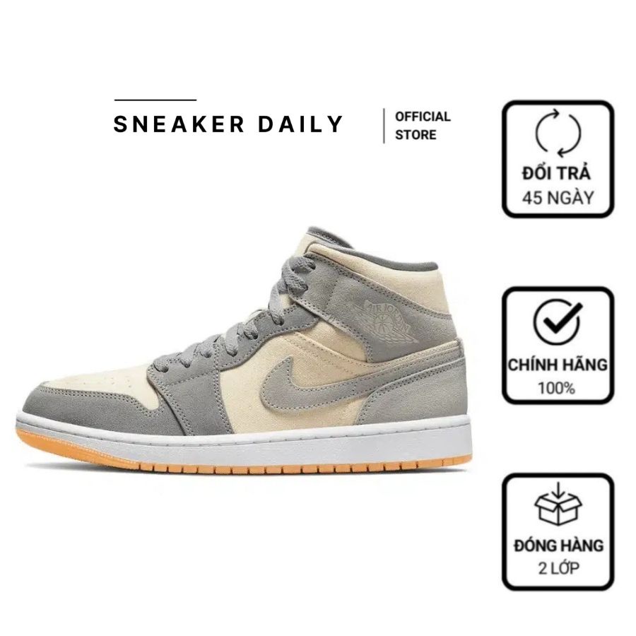 Giày Air Jordan 1 Mid ‘Cream Grey’