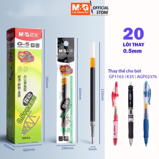 Combo 20 ruột | lõi G5 thay bút bi mực gel nước bấm M&G 1163/ R1/ R3/ 02376/ K35