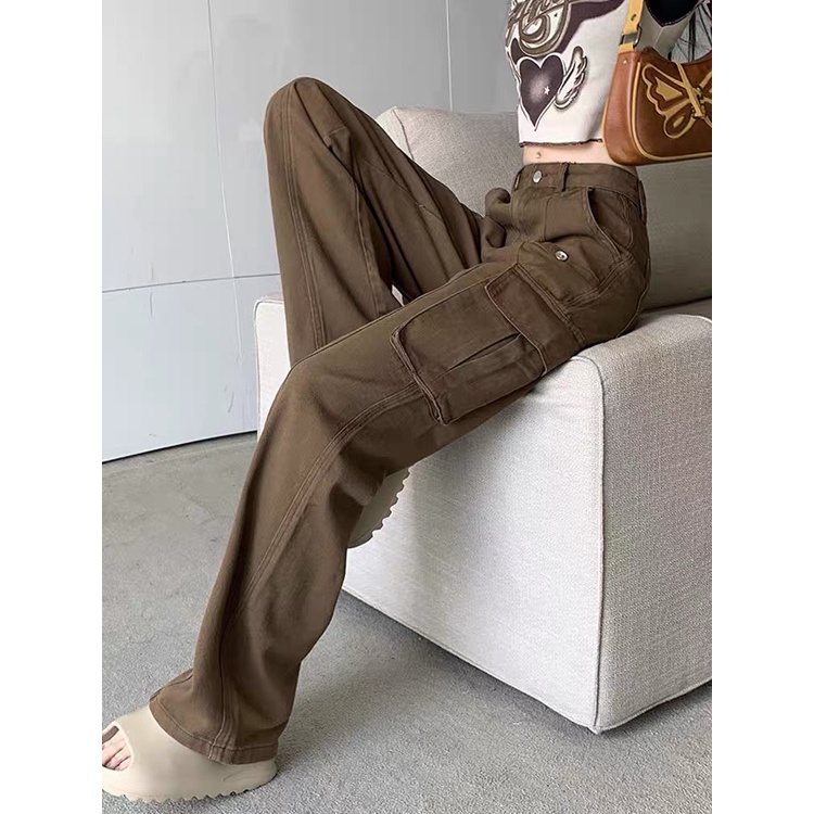 Quần Kaki Túi Hộp Ống Rộng LSEOUL J23030801 Cá Tính Năng Động