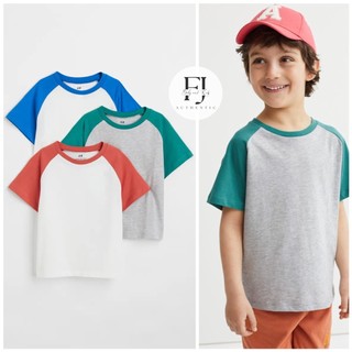 Áo thun cotton bé trai 6-8 tuổi chính hãng HM, áo phông cotton siêu mềm cho bé Auth