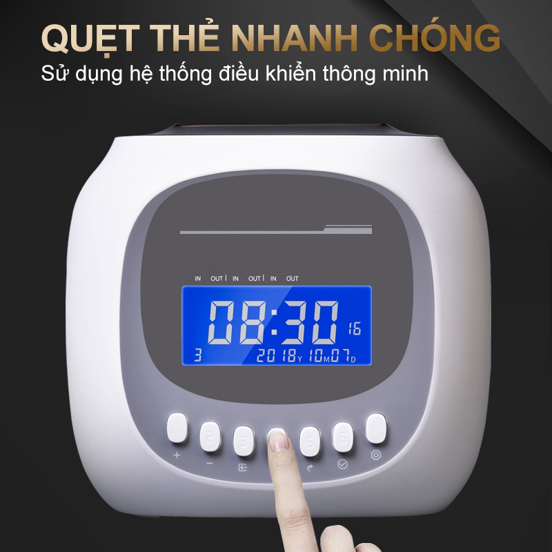 Máy chấm công Thẻ Giấy Hàng Chính Hãng Tặng 50 tờ thẻ giấy