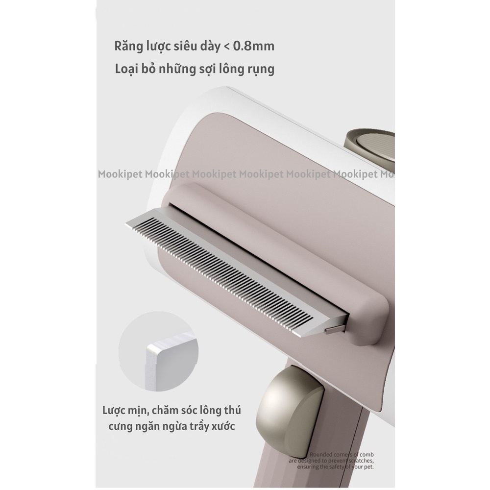 Lược gỡ rối lông chó mèo - Lược loại bỏ lông rụng 2 Trong 1 đầu chải thay thế VOOCOO