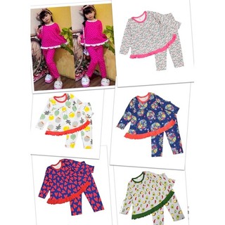 9-24kg Bộ babydoll tay dài quần dài bé gái thun borip mềm co giãn nhiều họa tiết đẹp 941