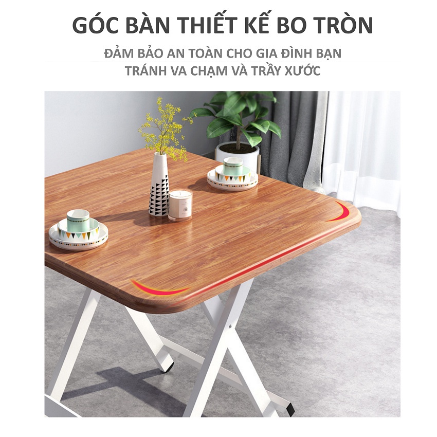 Bộ Bàn Ghế Ăn Gấp Gọn Đa Năng Thông Minh Cho 4-6 Người,Bộ Bàn KT:80*80*74cm Chống Nước Dễ Lau Chùi Vệ Sinh | BigBuy360 - bigbuy360.vn