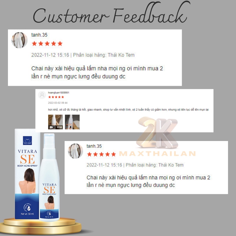 Dung Dịch Xịt Mụn Lưng Vitara SE Body Acne Spray 50ml Thái Lan Chính Hãng