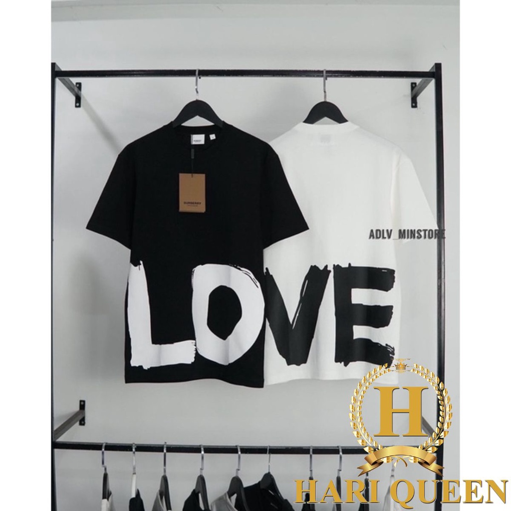 Áo thun tay lỡ nam nữ chữ LOVE in to trước sau hot 2023 HARIQUEEN