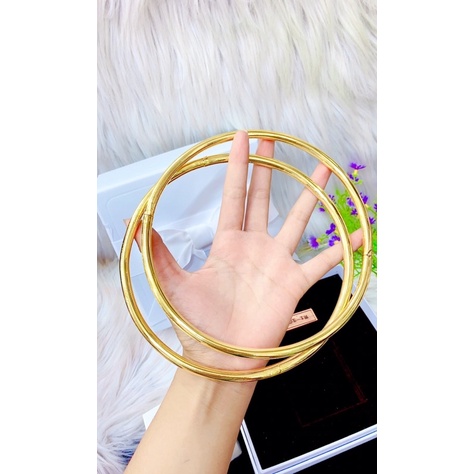 Kiềng trơn mạ vàng 24k cao cấp ( kiềng bọng 2 chỉ , 1 kiềng )