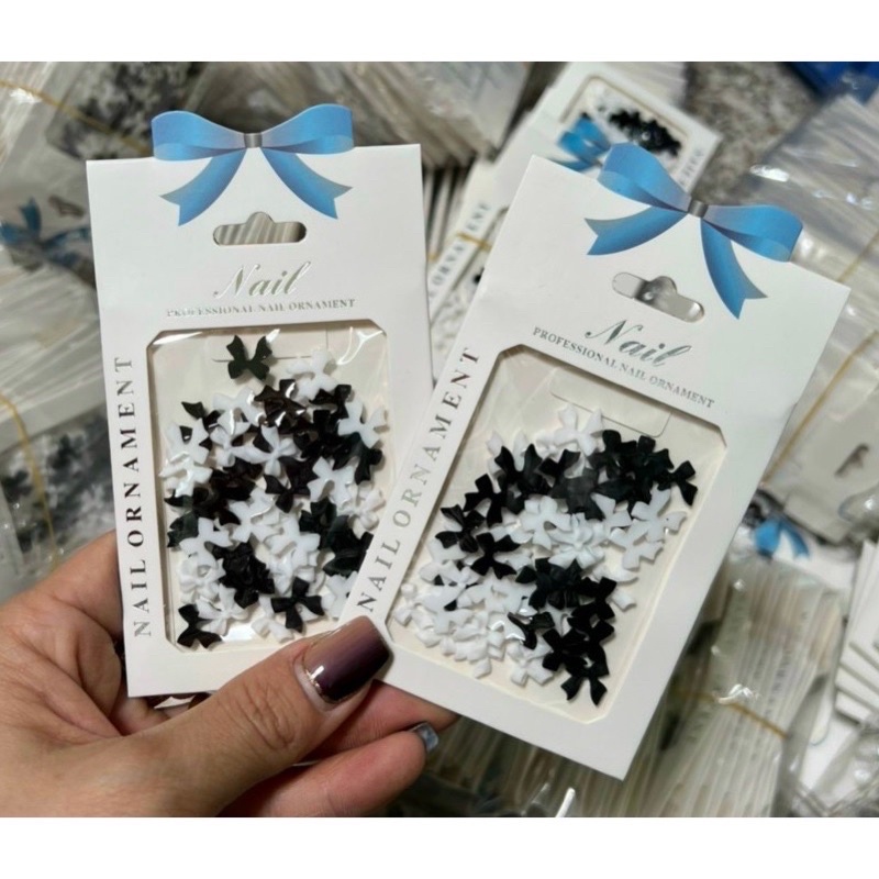 Set nơ trang trí đính móng, Charm nơ nail