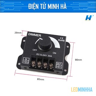 Dimmer led dc12v 24v 30a - điều chỉnh tăng giảm độ sáng đèn led, module điều khiển độ sáng đèn