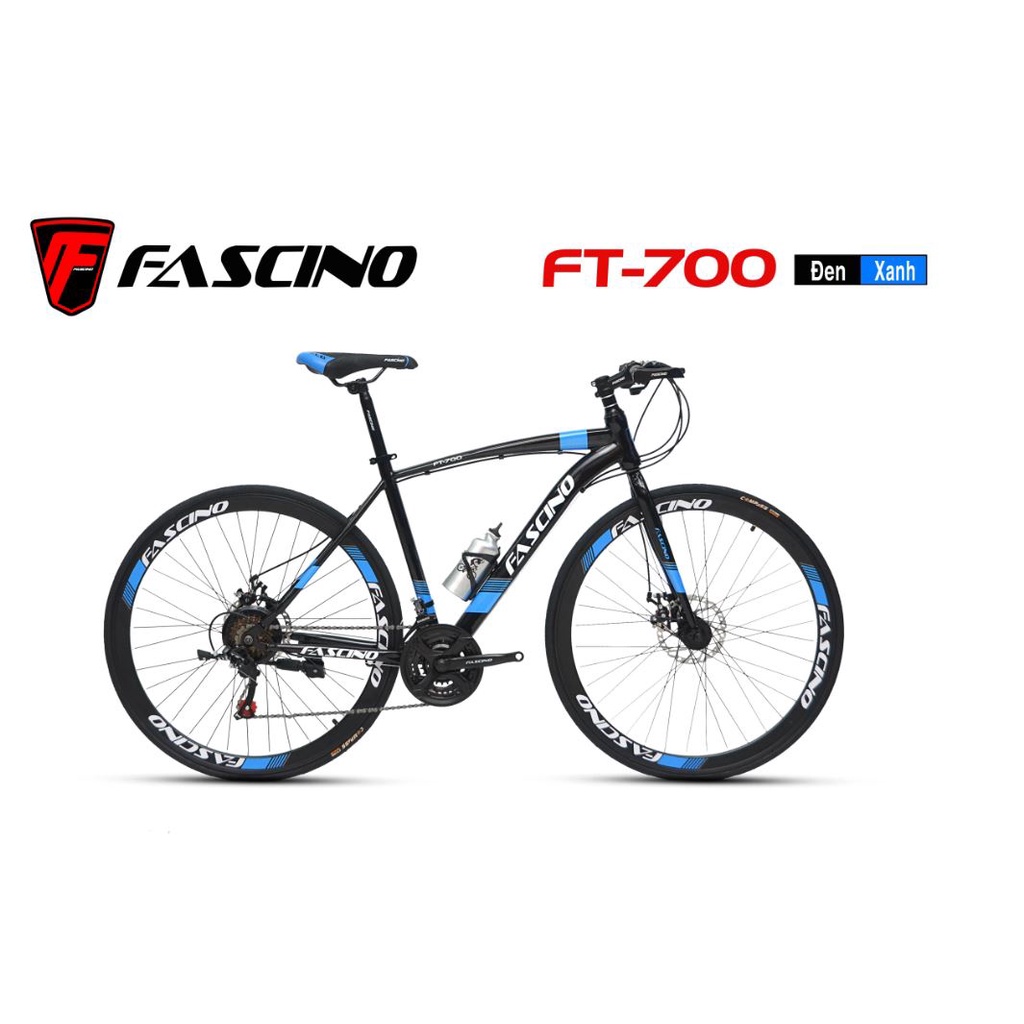 Xe đạp đường phố FASCINO FT 700S thiết kế đẹp mắt, phanh đĩa cơ an toàn, chính xác, 21 tốc độ, bánh 700C