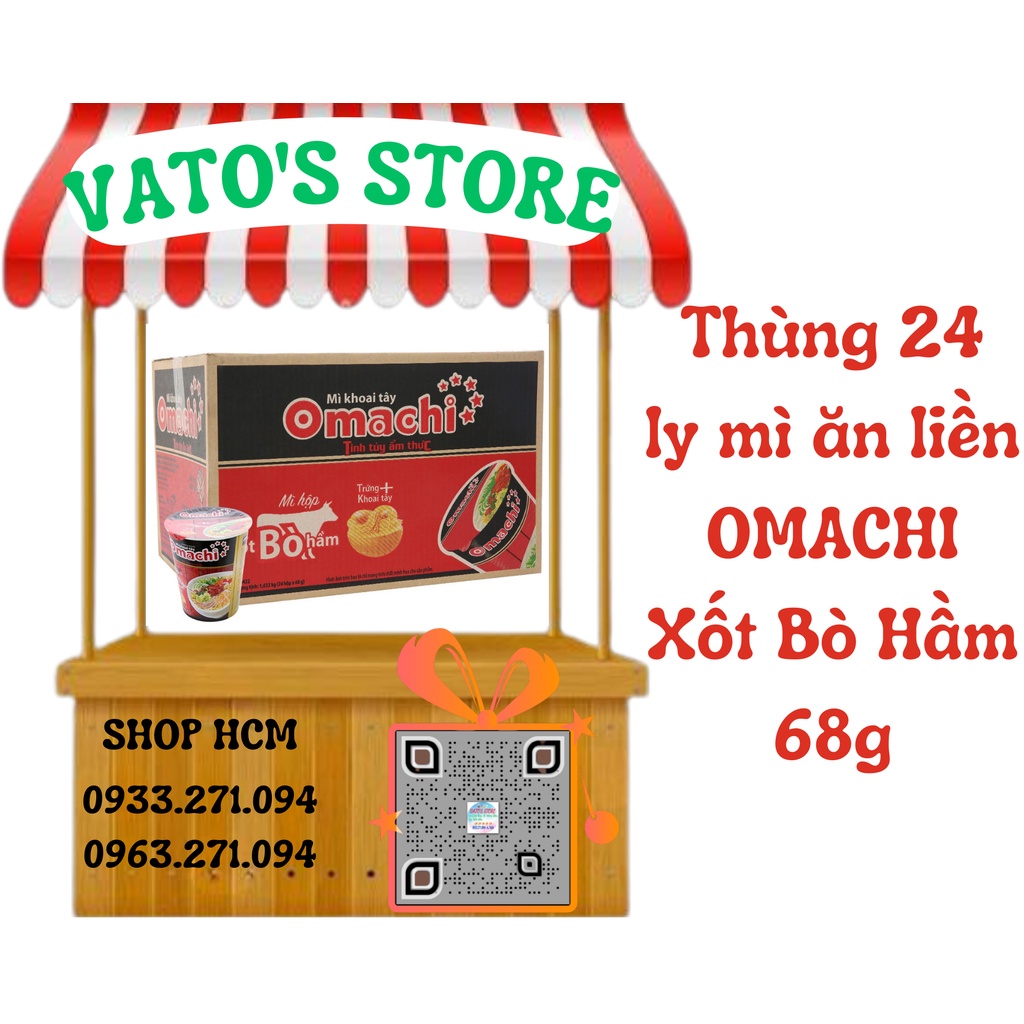 Thùng 24 ly mì khoai tây Omachi xốt bò hầm 70g / Combo 6 hộp mì khoai tây Omachi xốt bò hầm 70g