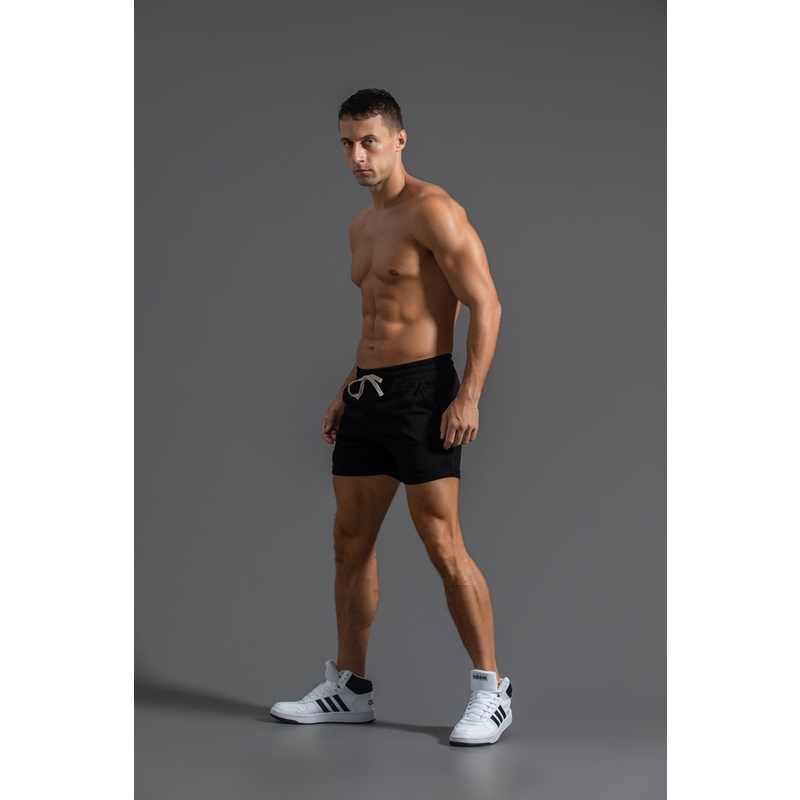 Quần short thể thao tập gym, quần đùi nam basic chất vải nỉ da cá khô thoáng thoải mái