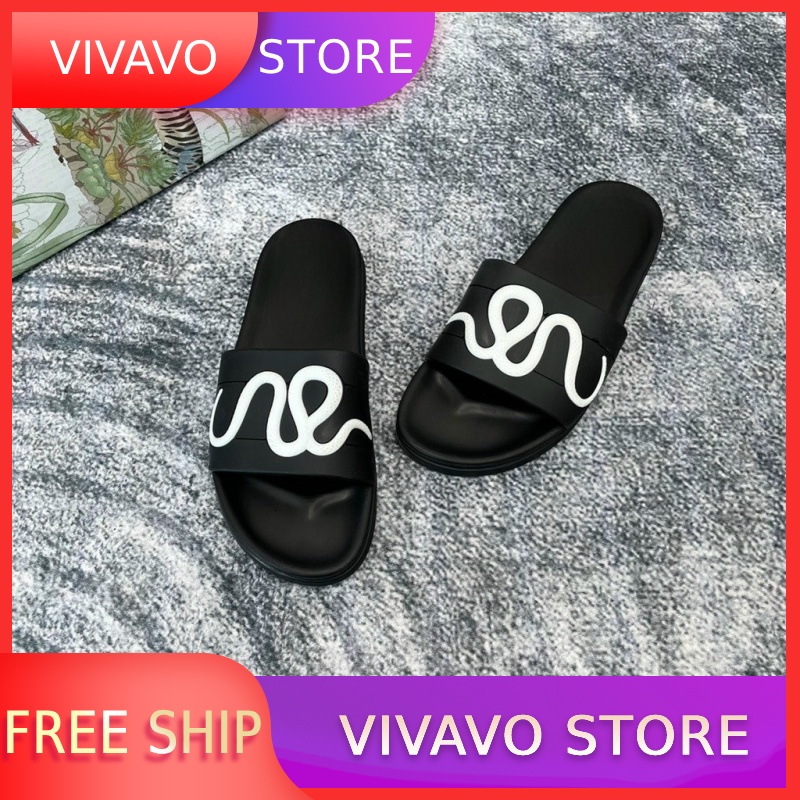 Dép nam nữ quai ngang logo rắn đẳng cấp 2023