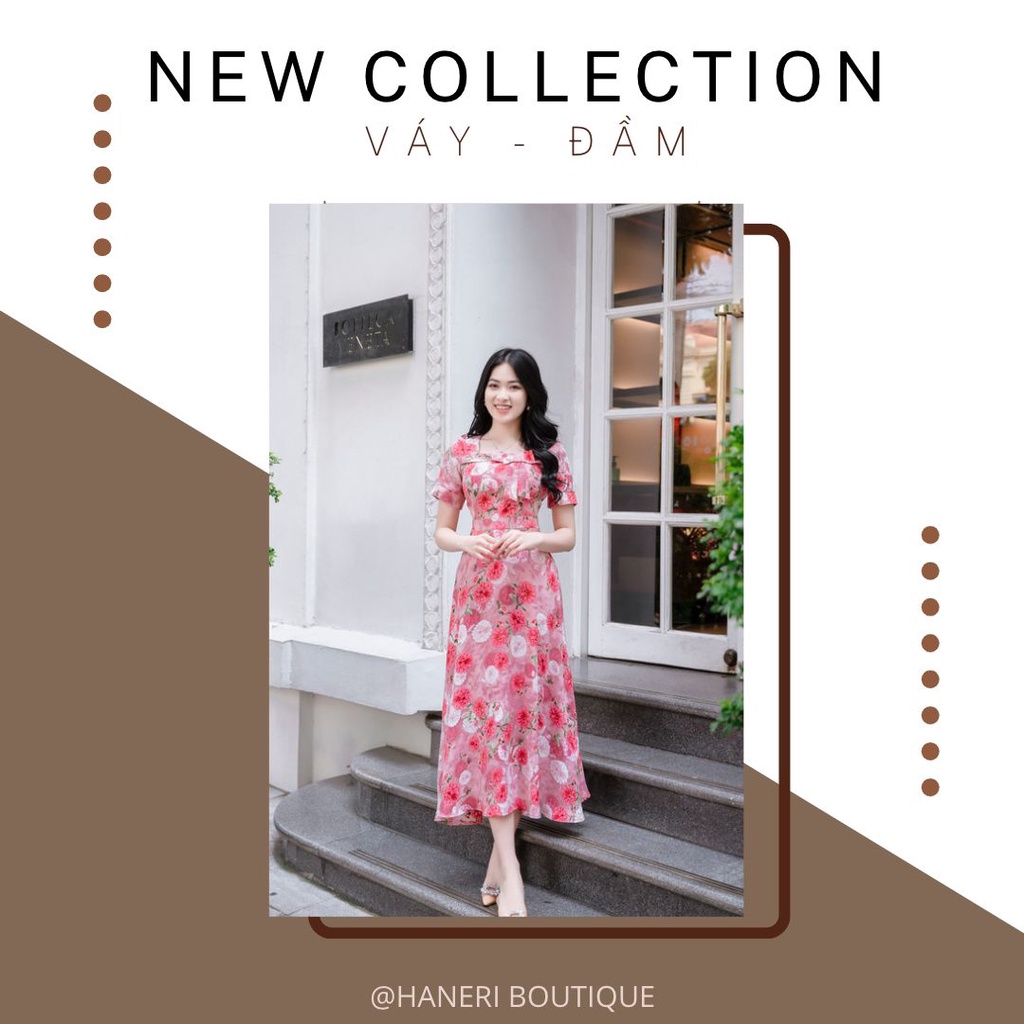 Váy Nữ Cổ Nơ HANERI Thiết Kế Dáng Dài Xòe Tay Lỡ Thắt Eo Cho Nữ Đi Chơi, Đi Dự Tiệc 2 MÀU N01 | BigBuy360 - bigbuy360.vn