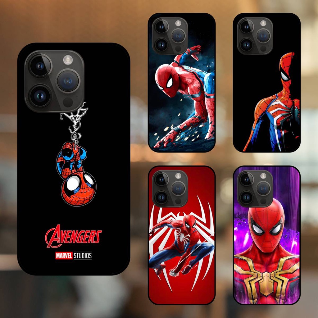 Ốp lưng điện thoại iPhone 14 Pro Max viền đen Spider Man Người Nhện Marvel Avengers