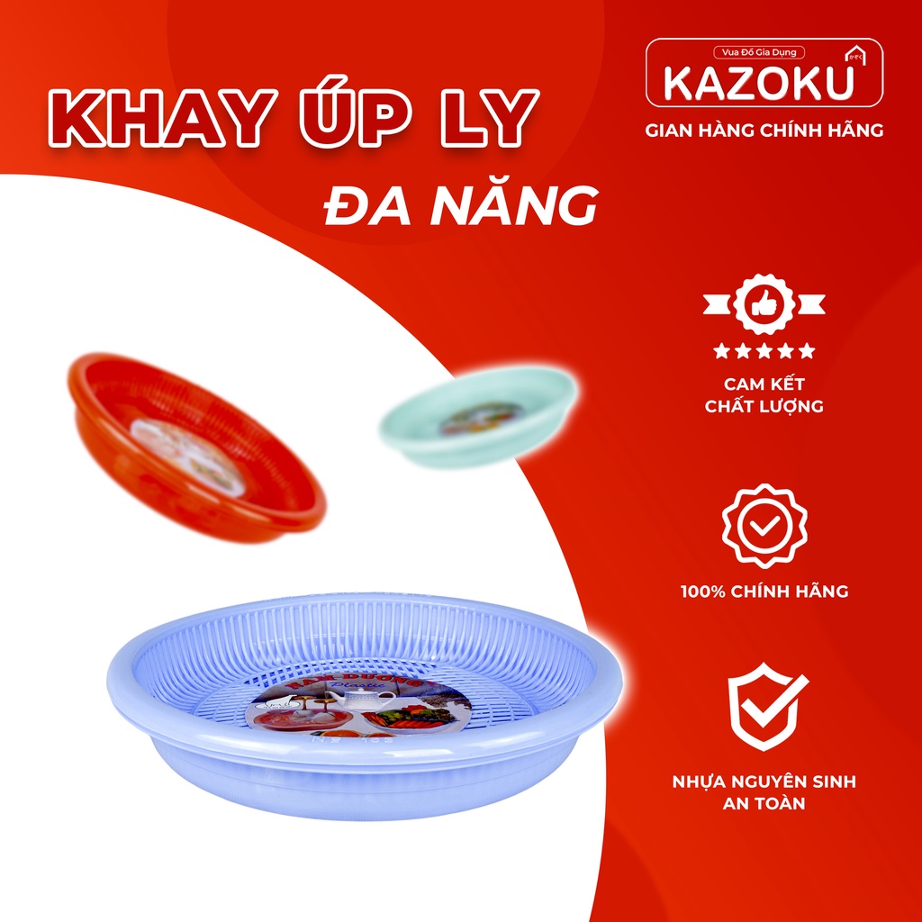 Khay Úp Ly Nhựa Tròn Nam Dương (26cm x 4cm) - Vua Đồ Gia Dụng Kazoku [ULT]