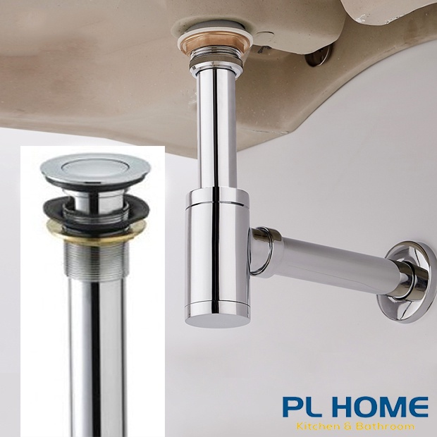 Xả lavabo, bộ xả bồn rửa mặt co búa cao cấp inox dày sáng bóng thoát nhanh chống hôi tốt