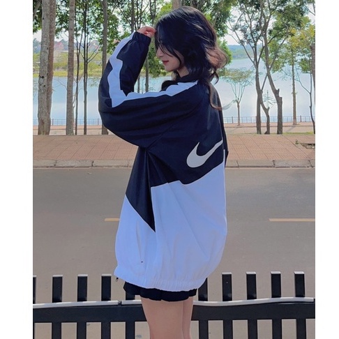 Áo khoác gió Nike chính hãng đôi nam nữ 2 lớp unisex chất liệu dù cao cấp unisex form rộng brand jacket 125