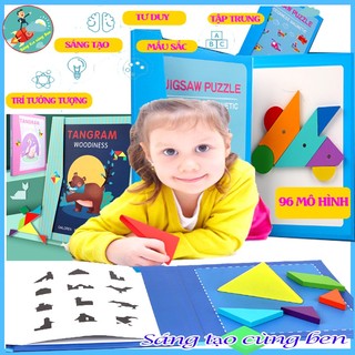 Đồ chơi xếp hình nam châm Tangram - Đồ chơi sáng tạo, phát triển tư duy cho bé