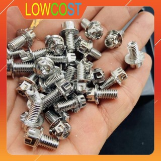 Bộ 4 Con Ốc Salaya Sử Dụng Bắt Cạt Te, Hộp Sên Xe Máy Dài 6ly10 (M6x10)
