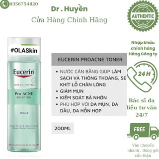 Nước hoa hồng Toner cho da dầu mụn Eucerin ProAcne Solution Toner 200ml