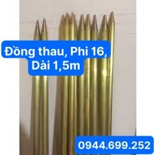 Cọc tiếp địa bằng đồng vàng Phi 16 Dài 1,5m