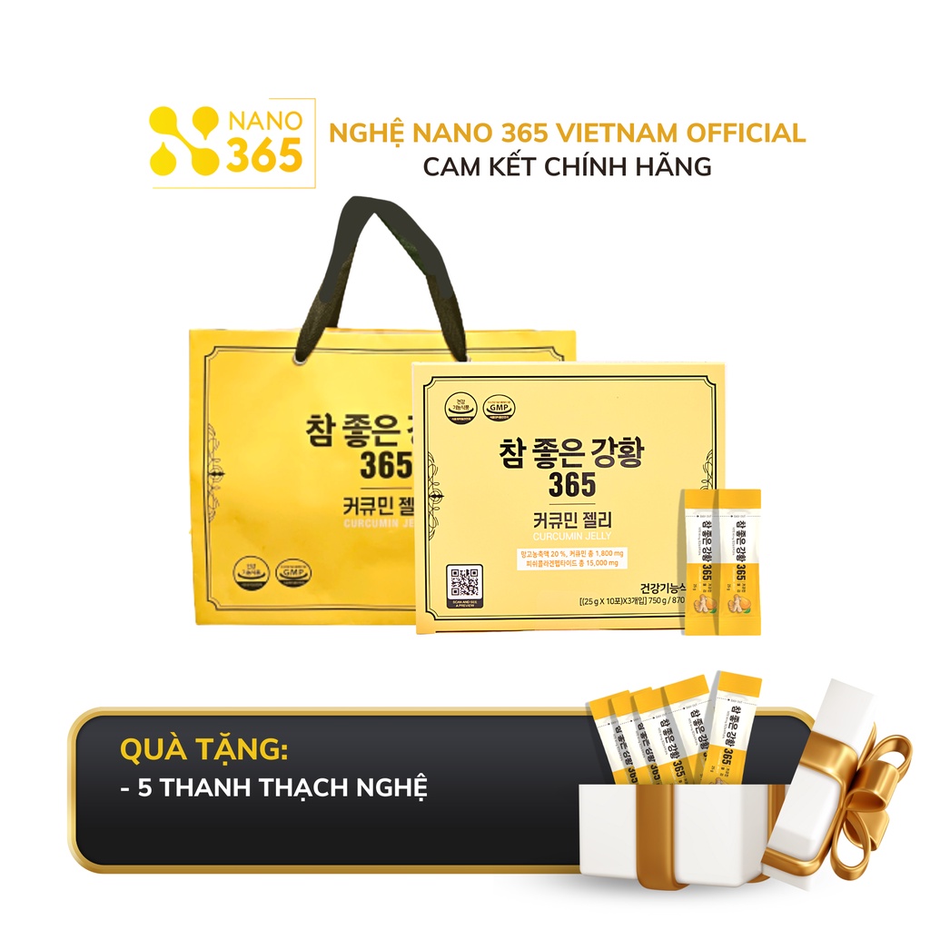 Thạch Nghệ Nano CURCUMIN 365 Collagen vị xoài Hàn Quốc Hỗ Trợ Dưỡng Trắng Da Cải Thiện Vóc Dáng Hộp 750g