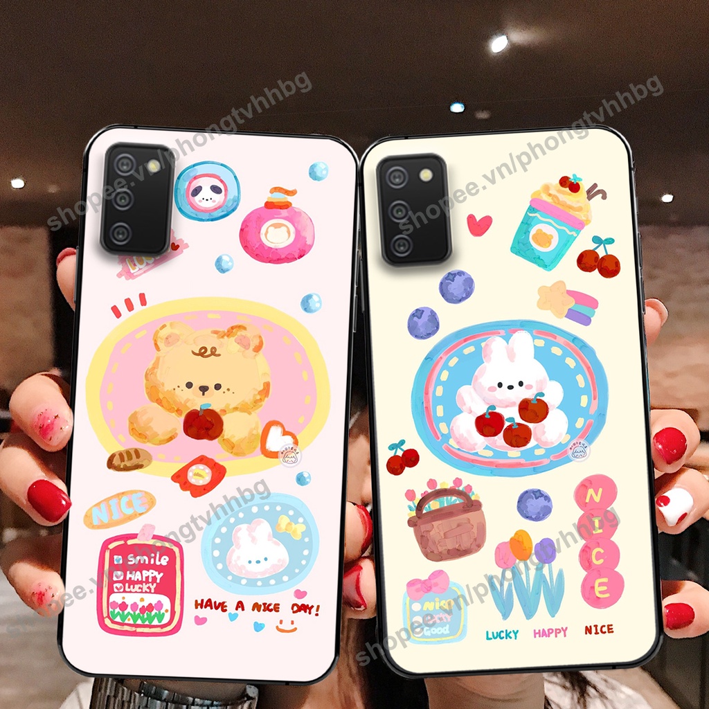 Ốp lưng Samsung A02s / A03s GẤU DÂU chi bi hoạt hình cute siêu rẻ