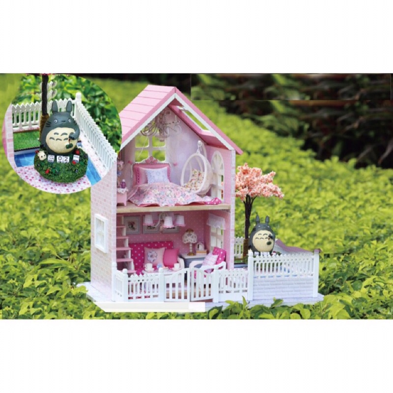 Mô hình nhà gỗ tự lắp ráp/ Diy Doll House nhà búp bê hồng tiểu thư