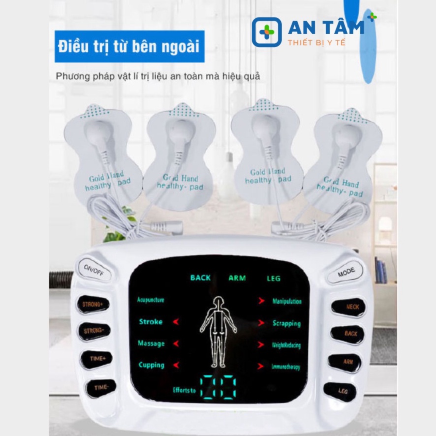 Máy massage xung điện 8 miếng dán YTK-309B, máy mát xa xung điện 8 chế độ massage 15 cường độ xung điện