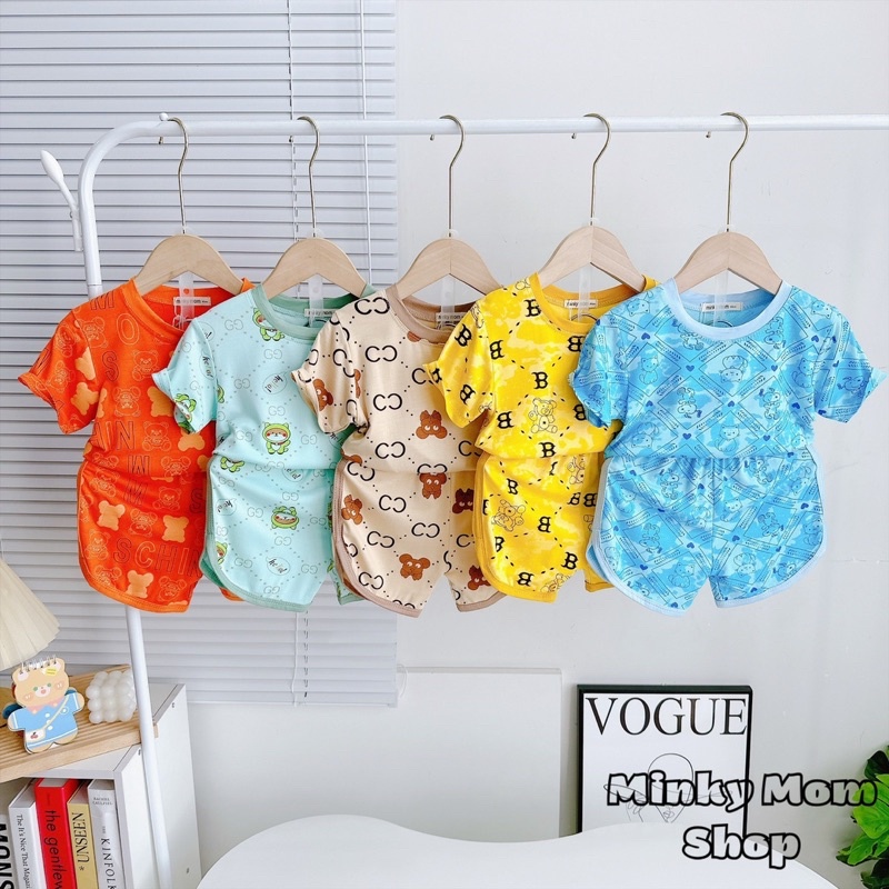 Bộ Cộc Tay Thun Lạnh Minkymom In Hoạ Tiết Dễ Thương Cho Bé Trai Bé Gái (8-28kg) - Minkymomshop Ms053