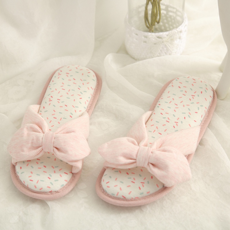 Dép Vải Thoáng Mát Quai Nơ Đi Trong Nhà Dáng Thon Thanh Thoát - D10