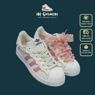 Giày thể thao nữ Superstar mũi sò màu hồng - Giày Das sò nữ hàng 11 cao cấp Full Box
