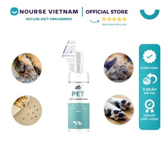 Bọt rửa chân chó mèo Dorrikey Dụng cụ làm sạch bàn chân và kẽ chân cho thú cưng DK08