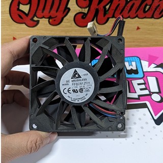 Fan Quạt tản nhiệt Delta 12v 8cm 0.6A 9 cánh hút thổi mạnh
