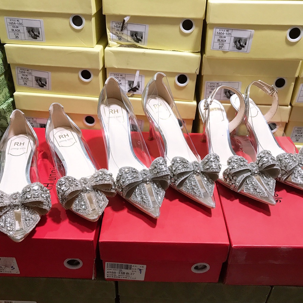 Giày mica nơ đá siêu đẹp, hàng quảng châu cao cấp. Hàng có sẵn. FORM NHỎ TĂNG 1 SIZE
