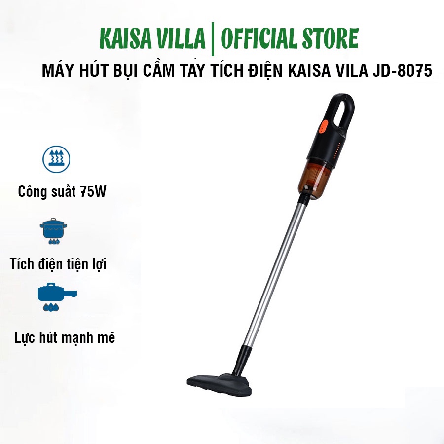 Máy Hút Bụi Cầm Tay Sạc Pin Kaisa Villa, Máy Làm Sạch Sàn Nhà, Ô Tô Model JD-8075 - Hàng Chính Hãng