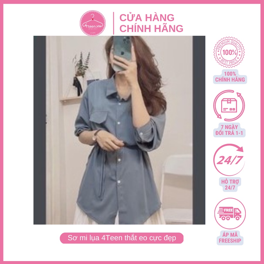 Sơ mi lụa 4Teen thắt eo cực đẹp