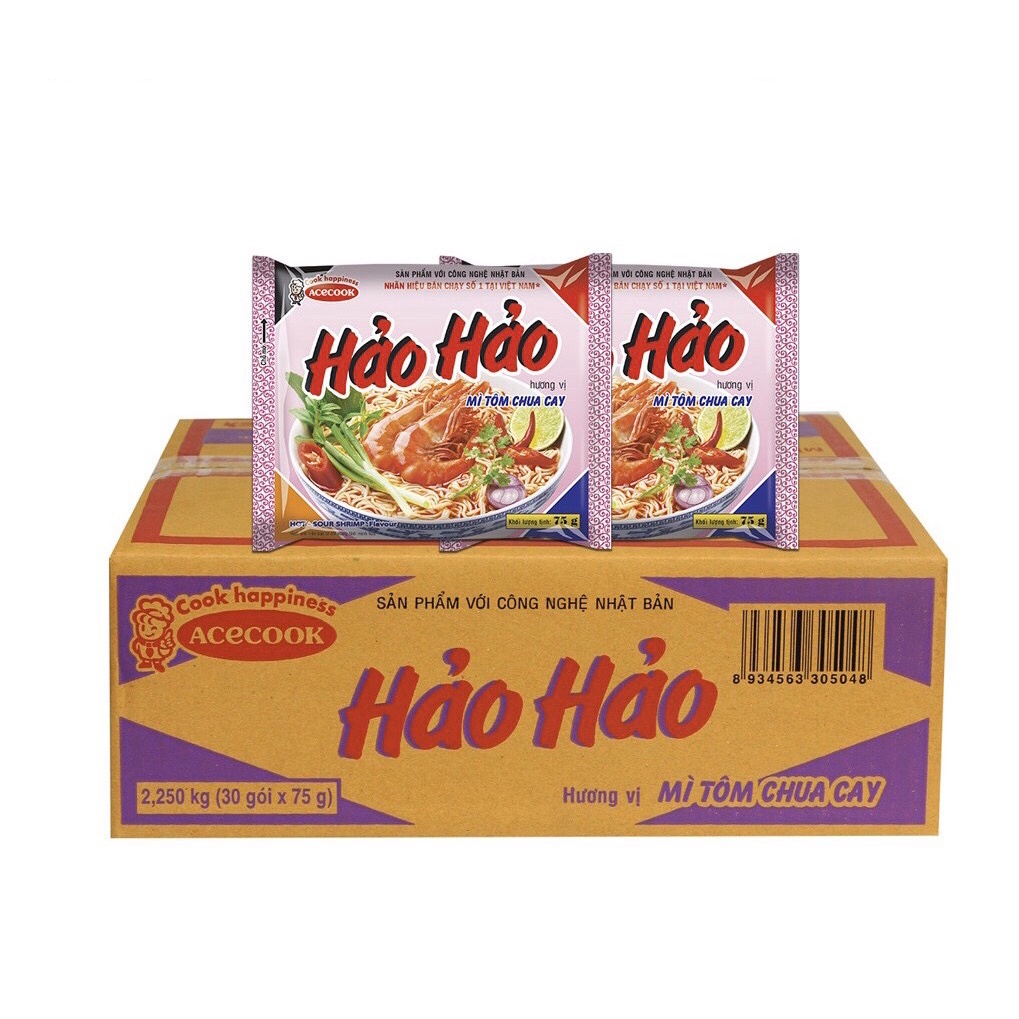 Thùng 30 gói hảo hảo chua cay