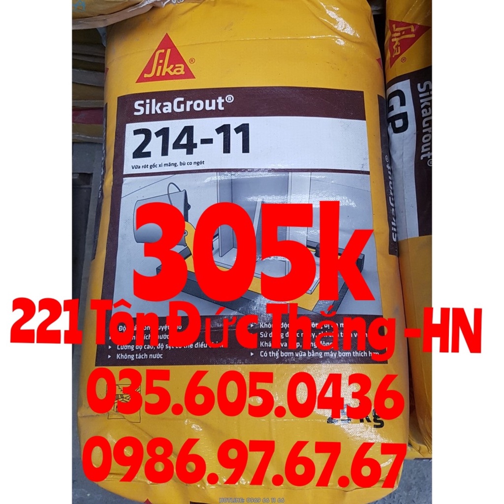 SIKA GROUT 214 -11 Vữa Rót Gốc Xi Măng Không Co Ngót vữa sika chống thấm chính hãng giá tốt