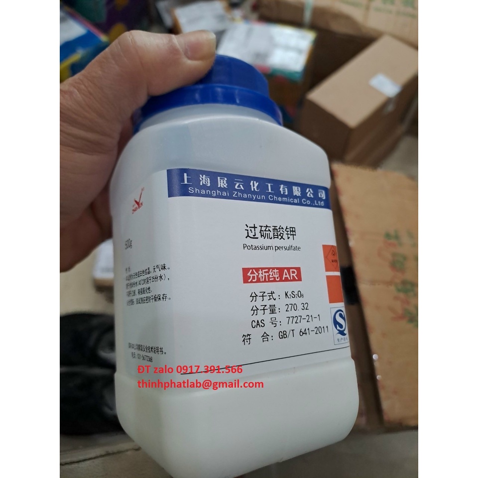 Hóa chất Potassium peroxydisulfate K2S2O8 – 7727-21-1 chai 500g