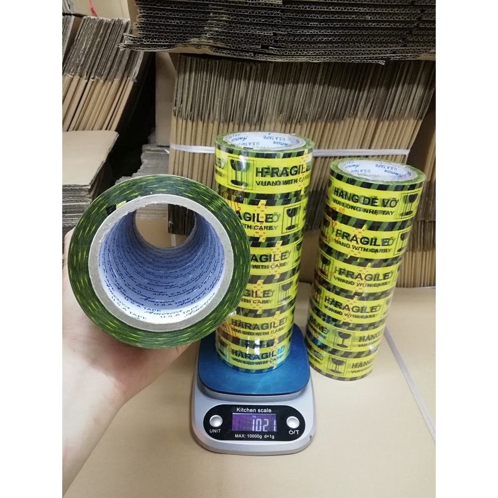 Băng keo hàng dễ vỡ 1kg gồm 6 cuộn 100yard hàng chất lượng