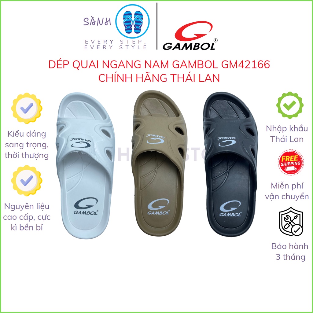 Dép nam quai ngang Thái Lan làm từ cao su , đế siêu dày phù hợp đi đường gồ ghề, đá dăm, có size từ 38 đến 43